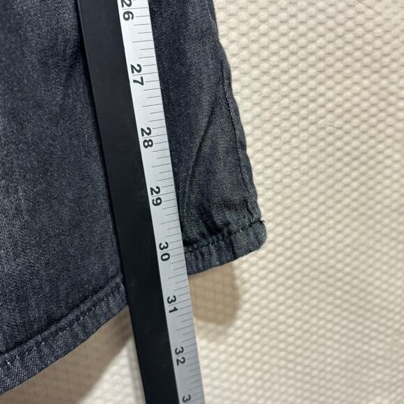 Hippie Laundry M Dark Denim Chambray Off the Shoulder Ruffle Sleeve Mini Dress - Picture 9 of 10